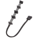 كابل قفص قرص صلب 4 دبوس كبير 18AWG مع غلاف شبكي 1 إلى 5 SATA، 40 سم 4 دبوس 1 إلى 5