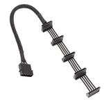 كابل قفص قرص صلب 4 دبوس كبير 18AWG مع غلاف شبكي 1 إلى 5 SATA، 40 سم 4 دبوس 1 إلى 5