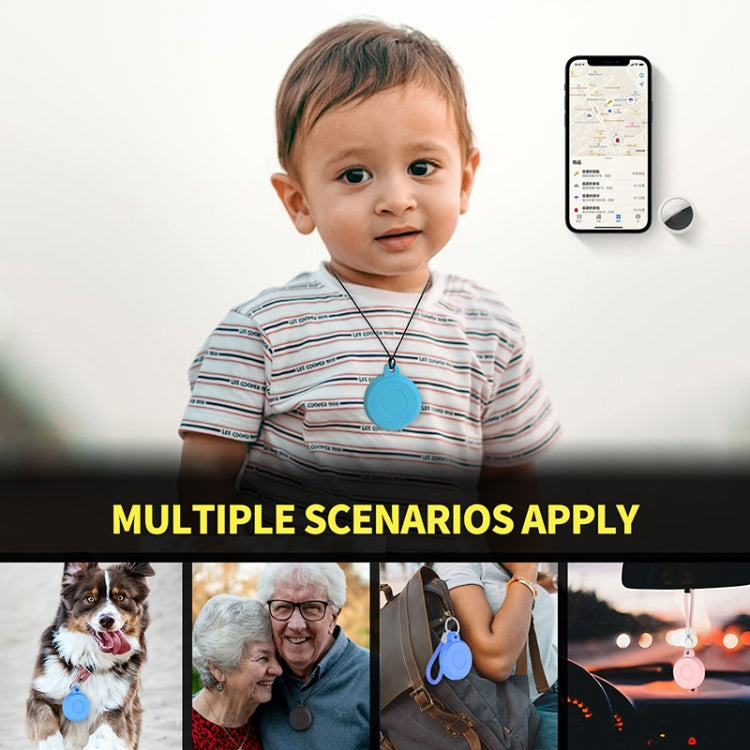 غطاء واقٍ بلاستيكي مقاوم للماء لتعقب الحيوانات الأليفة لـ AirTag الجيل الثاني / AirTag الجيل الأول، أزرق، وردي، أسود