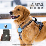 غطاء واقٍ بلاستيكي مقاوم للماء لتعقب الحيوانات الأليفة لـ AirTag الجيل الثاني / AirTag الجيل الأول، أزرق، وردي، أسود