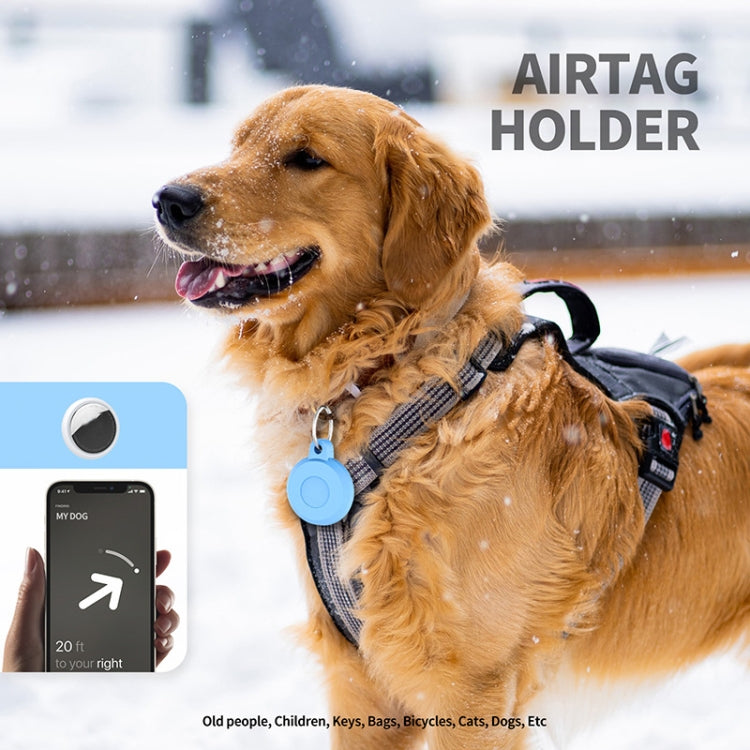 غطاء واقٍ بلاستيكي مقاوم للماء لتعقب الحيوانات الأليفة لـ AirTag الجيل الثاني / AirTag الجيل الأول، أزرق، وردي، أسود