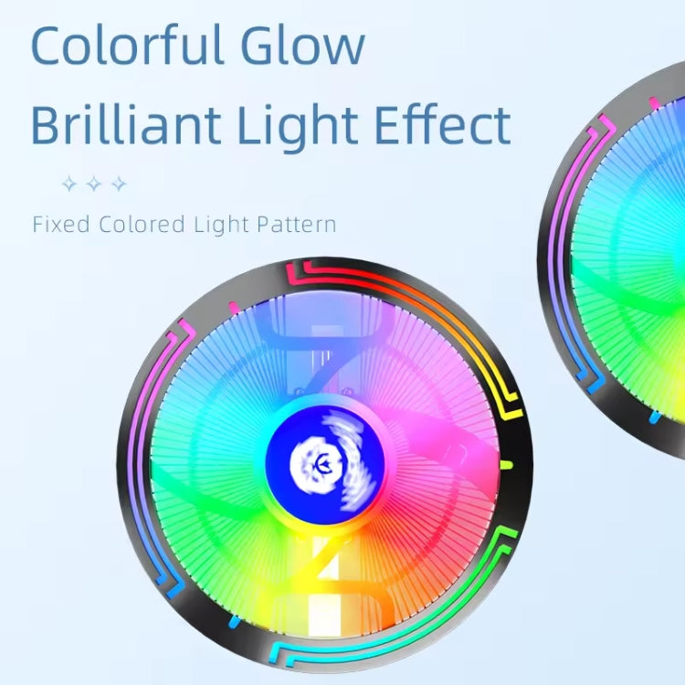 مروحة تبريد وحدة المعالجة المركزية المكتبية مع إضاءة LED ملونة 4 دبوس، شفرة جليدية W120