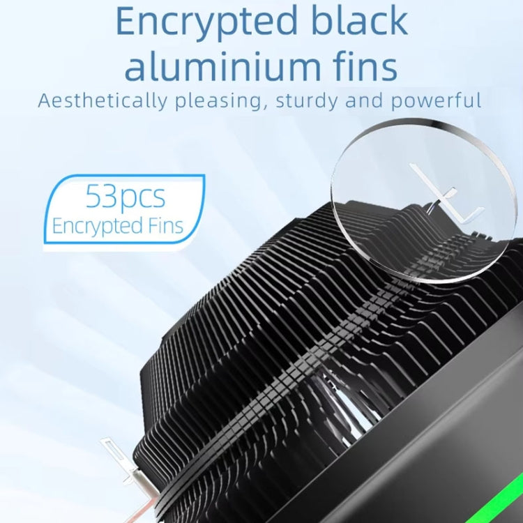 مروحة تبريد وحدة المعالجة المركزية المكتبية مع إضاءة LED ملونة 4 دبوس، شفرة جليدية W120