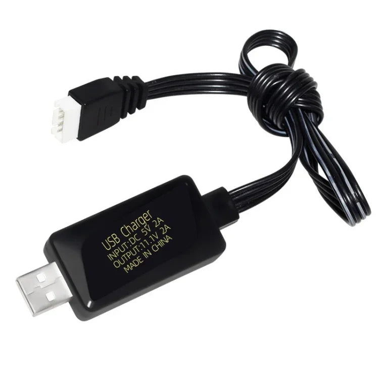 شاحن USB لبطارية ليثيوم 11.1 فولت 2 أمبير 3S مع ضوء، قابس 4 دبابيس