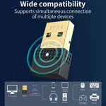 محول بلوتوث USB 5.4 مرسل ومستقبل صوت بلوتوث للكمبيوتر، بلوتوث 5.4
