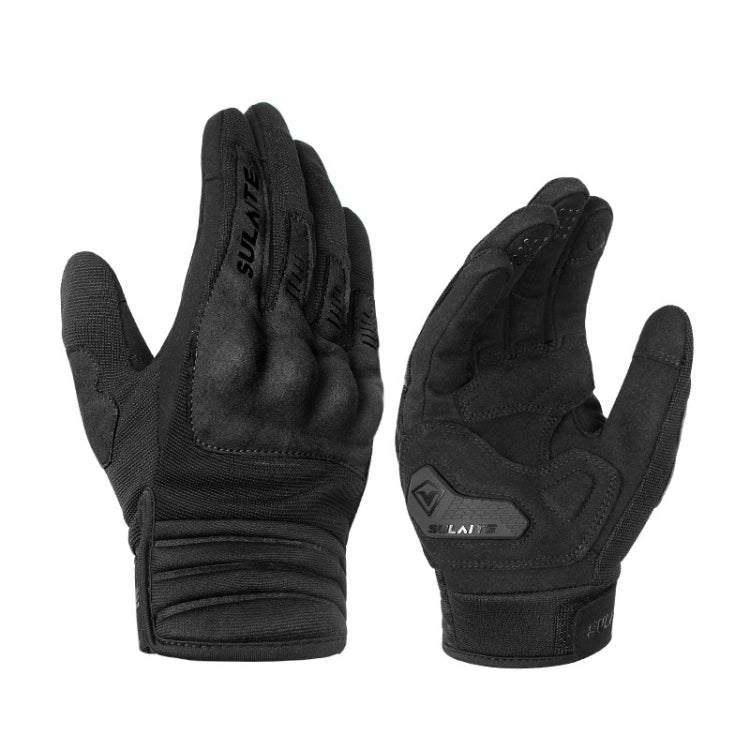 SULAITE Motorcycle Riding Breathable Conductive Touch Screen Full Finger Gloves, XL, XXL, M, L