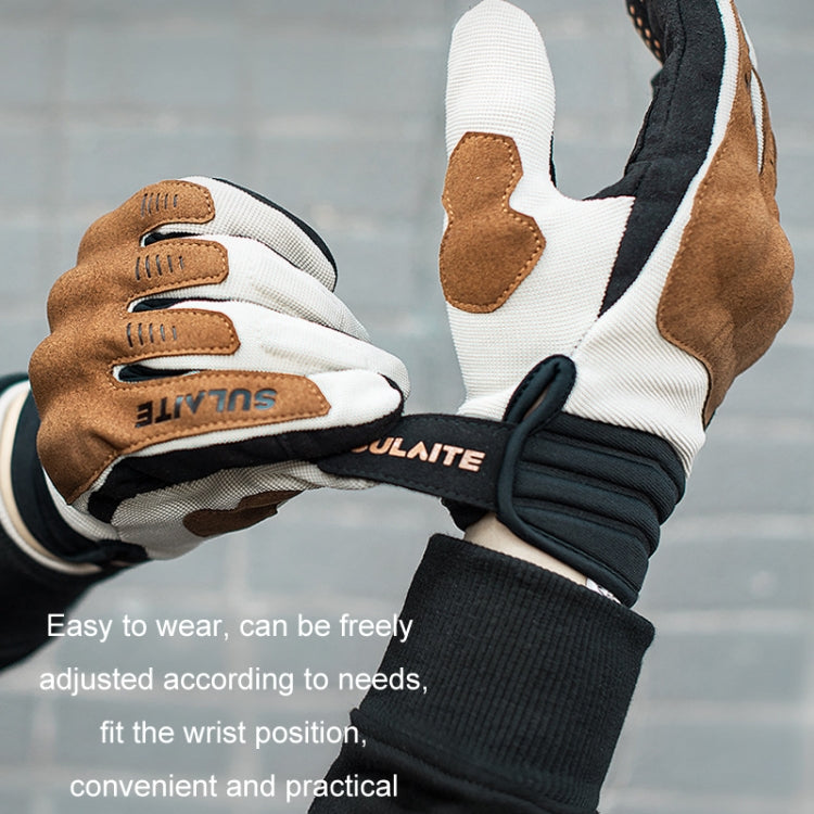 SULAITE Motorcycle Riding Breathable Conductive Touch Screen Full Finger Gloves, XL, XXL, M, L