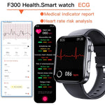 ساعة ذكية F300 بشاشة 2.1 بوصة تدعم مكالمات بلوتوث/تخطيط القلب الكهربائي/تحليل مكونات الدم/أكثر من 50 وضع رياضي، سيليكون أسود، سيليكون أسود وردي، سيليكون أسود رمادي، ميلان أسود، فولاذ أسود بثلاث خرزات، جلد أسود، جلد بني أسود