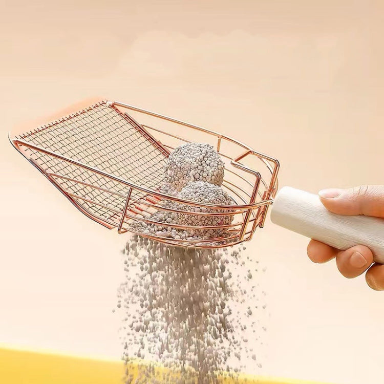 Metal Cat Litter Scoop Partition Filter Shovel Pet Care Cleaning Tool, Square Silver, Square Rose Gold, Round Silver, Round Rose Gold