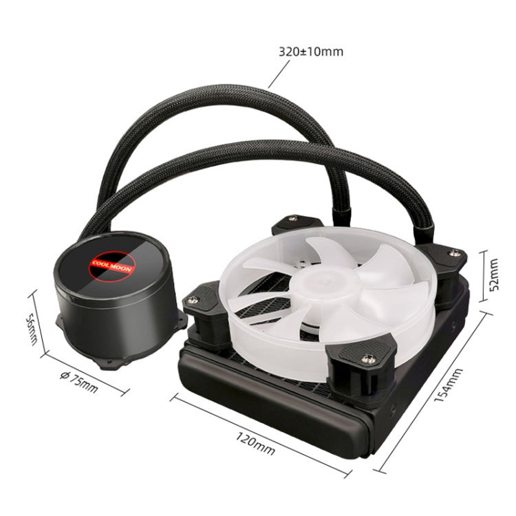 مبرد وحدة المعالجة المركزية متعدد المنصات RGB120 5V ARGB مدمج صف واحد من COOLMOON، RGB120
