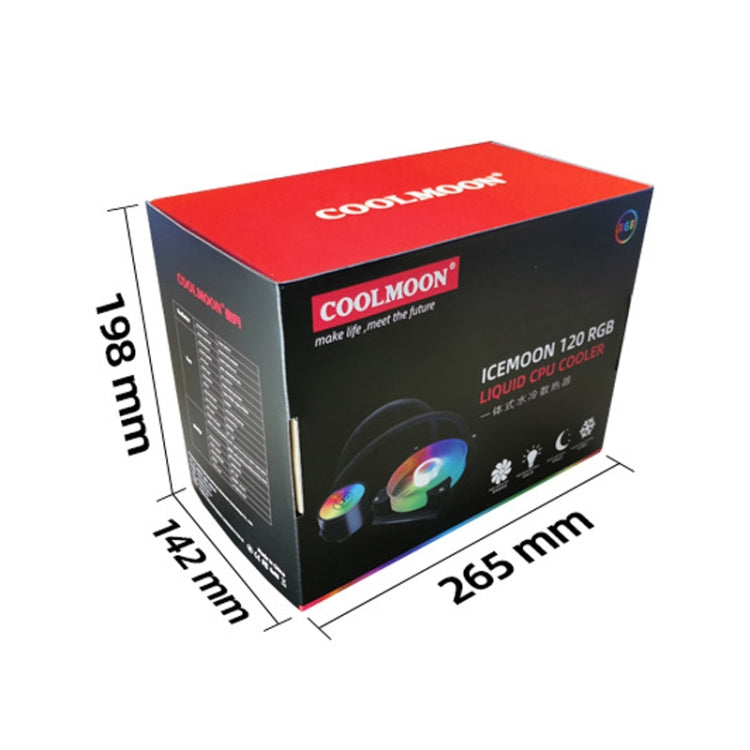 مبرد وحدة المعالجة المركزية متعدد المنصات RGB120 5V ARGB مدمج صف واحد من COOLMOON، RGB120