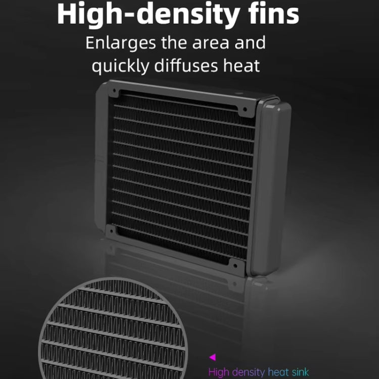 مبرد وحدة المعالجة المركزية متعدد المنصات RGB120 5V ARGB مدمج صف واحد من COOLMOON، RGB120