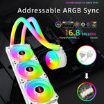 مبرد كمبيوتر إصدار الماس السحري COOLMOON AS360 مع إضاءة ARGB وتبريد مائي مدمج لمشعاع وحدة المعالجة المركزية، AS360
