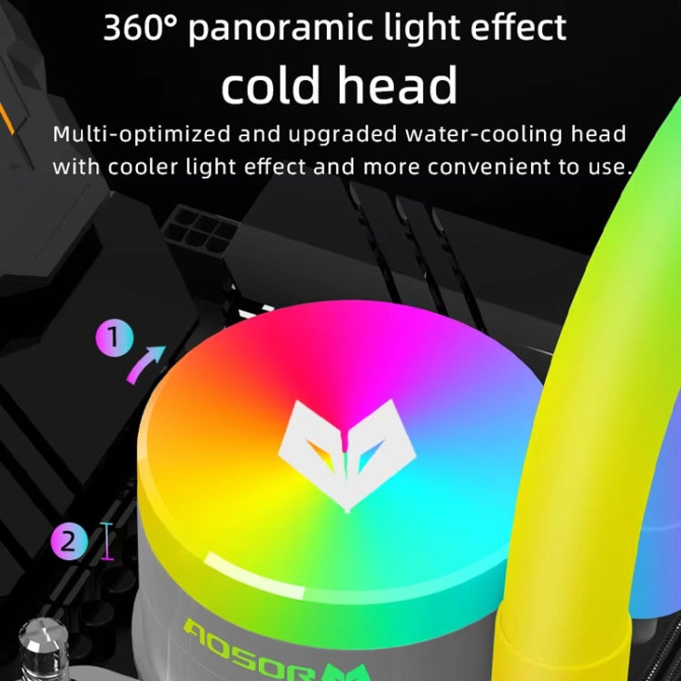مبرد كمبيوتر إصدار الماس السحري COOLMOON AS360 مع إضاءة ARGB وتبريد مائي مدمج لمشعاع وحدة المعالجة المركزية، AS360