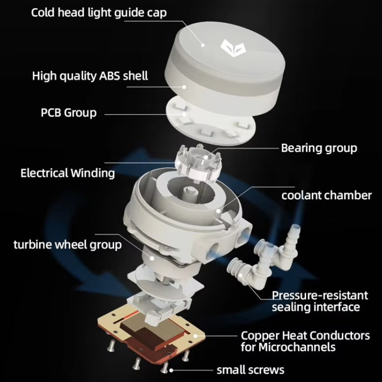 مبرد كمبيوتر إصدار الماس السحري COOLMOON AS360 مع إضاءة ARGB وتبريد مائي مدمج لمشعاع وحدة المعالجة المركزية، AS360