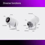 HY400 Android 12.0 System Intelligent Projector Portable Family Projector, US Plug, EU Plug, UK Plug, AU Plug