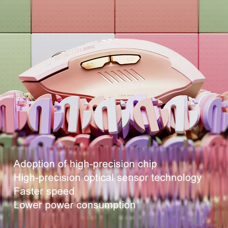 ماوس ألعاب كمبيوتر لاسلكي صامت قابل للشحن 2.4G من Inphic F8، F8