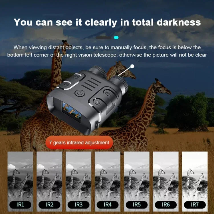 جهاز رؤية ليلية بالأشعة تحت الحمراء ثنائي العينين بدقة HD، شاشة 2.4 بوصة، تكبير 5X، 1080P، D18