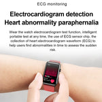 ساعة ذكية خاتم قياس ECG درجة الحرارة معدل ضربات القلب ضغط الدم الصحة بلوتوث ساعة محادثة، سيليكون أسود، سيليكون أحمر، سيليكون أزرق، جلد أسود، جلد بني