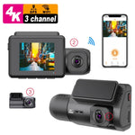 M700A مسجل سيارة بثلاث قنوات 4K UHD أمامي + 1080P داخلي + 2K خلفي + GPS + واي فاي، كاميرا داش، M700A