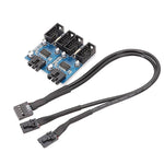 كابل تمديد USB2.0 9 دبابيس للوحة الأم 1 إلى 4 مع شريحة تدعم واجهات متعددة للاستخدام المشترك، 1 إلى 4