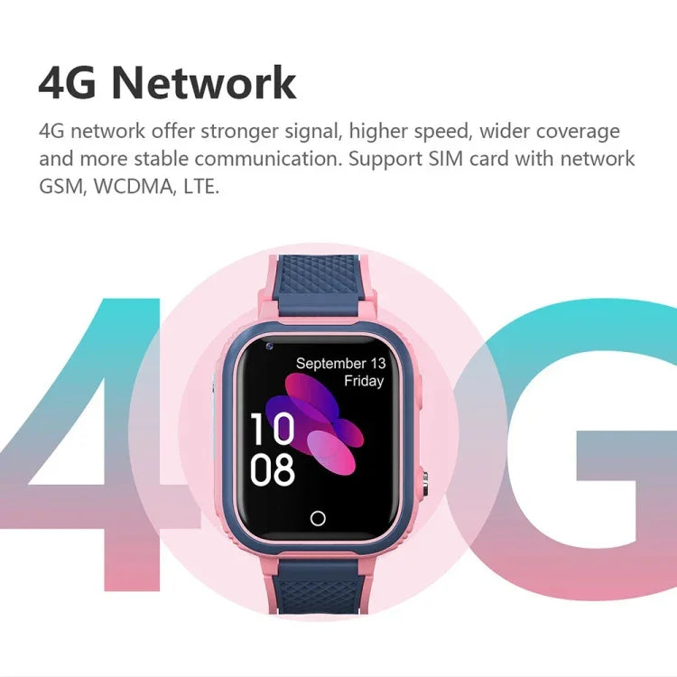 ساعة ذكية للأطفال LT21 بشبكة 4G، شاشة 1.4 بوصة، شبكة عالمية كاملة، مقاومة للماء IP67، واي فاي