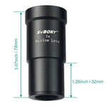 ملحقات تلسكوب فلكي SVBONY F9102A مضاعف 5x بحجم 1.25 بوصة، F9102A