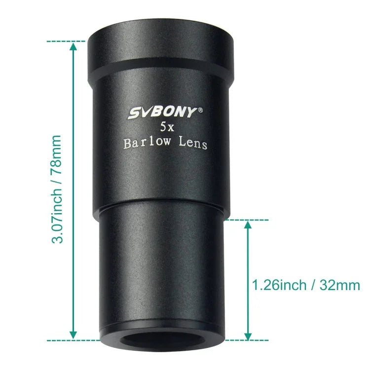 ملحقات تلسكوب فلكي SVBONY F9102A مضاعف 5x بحجم 1.25 بوصة، F9102A