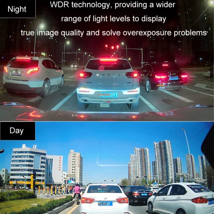 مسجل قيادة ثلاثي الكاميرات عالي الدقة للسيارة مع واي فاي، مع نظام تحديد المواقع GPS، اتصال واي فاي، مع نظام النقطة العمياء اليمنى