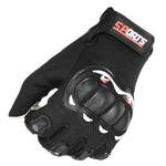 Motorcycle Gloves Men Riding Racing Anti-Slip Hard Shell Outdoor Full Finger Touchscreen Gloves, Average