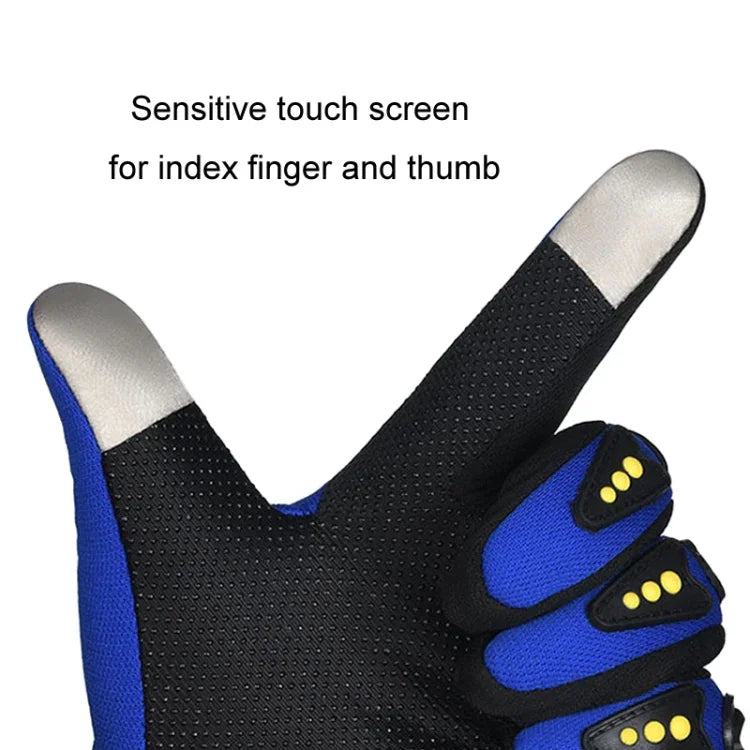 Motorcycle Gloves Men Riding Racing Anti-Slip Hard Shell Outdoor Full Finger Touchscreen Gloves, Average