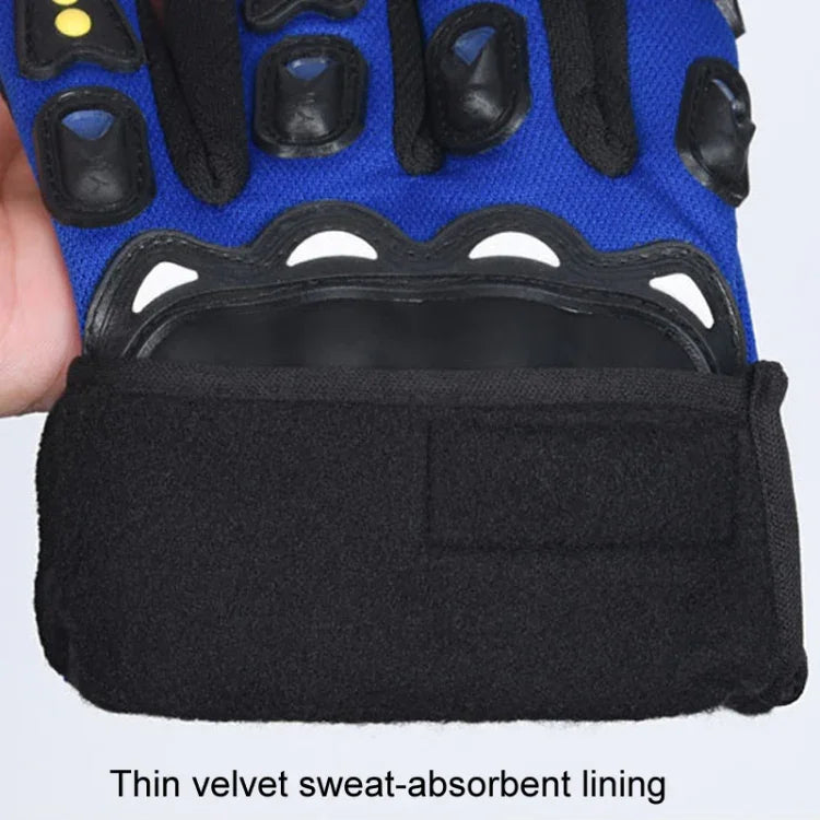 Motorcycle Gloves Men Riding Racing Anti-Slip Hard Shell Outdoor Full Finger Touchscreen Gloves, Average