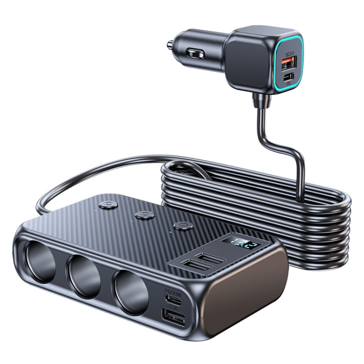 C29 9 In 1 Car Cigarette Lighter Powerful Fast Charger With Voltage Display, C29