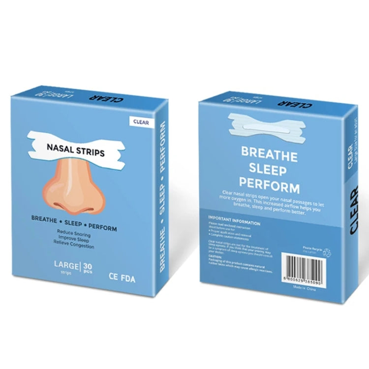 30pcs /Pack Transparent Nasal Strips To Improve Sleep, Reduce Snoring 66x19mm