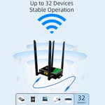 راوتر لاسلكي 4G قابس مع هوائي تمديد قابل للفصل نقطة مراقبة شبكة LTE نقطة اتصال واي فاي، قابس أوروبي، LT210B