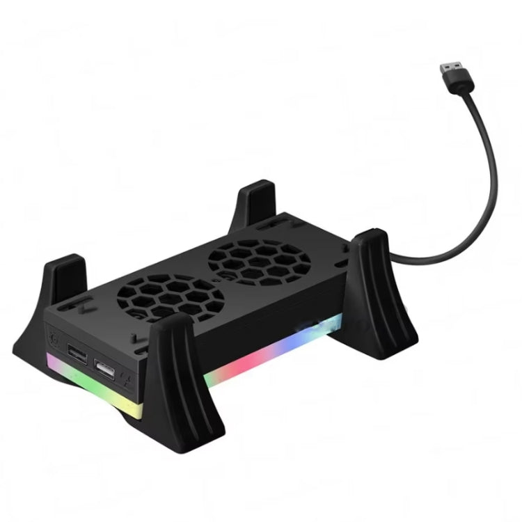 مروحة تبريد قاعدة لجهاز XBOX Series S مع شريط إضاءة LED مدمج، مروحة تبريد قاعدة بيضاء، مروحة تبريد قاعدة سوداء