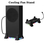 For XBOX Series S Console Base Cooling Fan Built-in LED Light Strip, Base Cooling Fan White, Base Cooling Fan Black