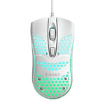 فأرة ألعاب سلكية USB بتصميم مسامي مريح مع إضاءة RGB للاستخدام المكتبي والمنزلي من T-WOLF V15