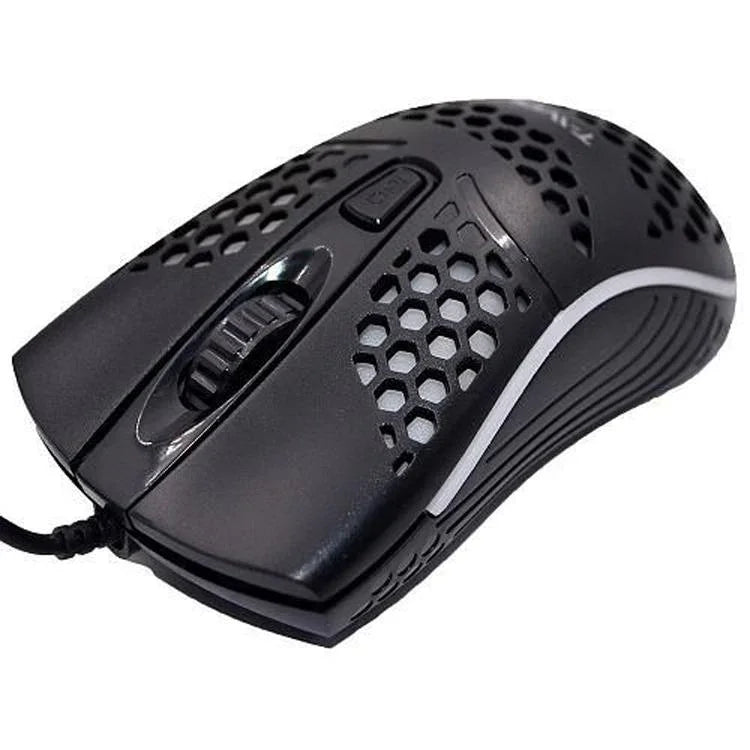 فأرة ألعاب سلكية USB بتصميم مسامي مريح مع إضاءة RGB للاستخدام المكتبي والمنزلي من T-WOLF V15