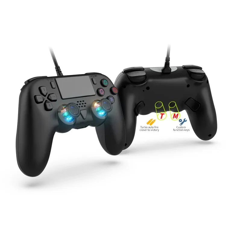 جهاز تحكم سلكي لـ PS5 / PS5 Slim / PC مع برمجة ماكرو وجيروسكوب 6 محاور، سلكي