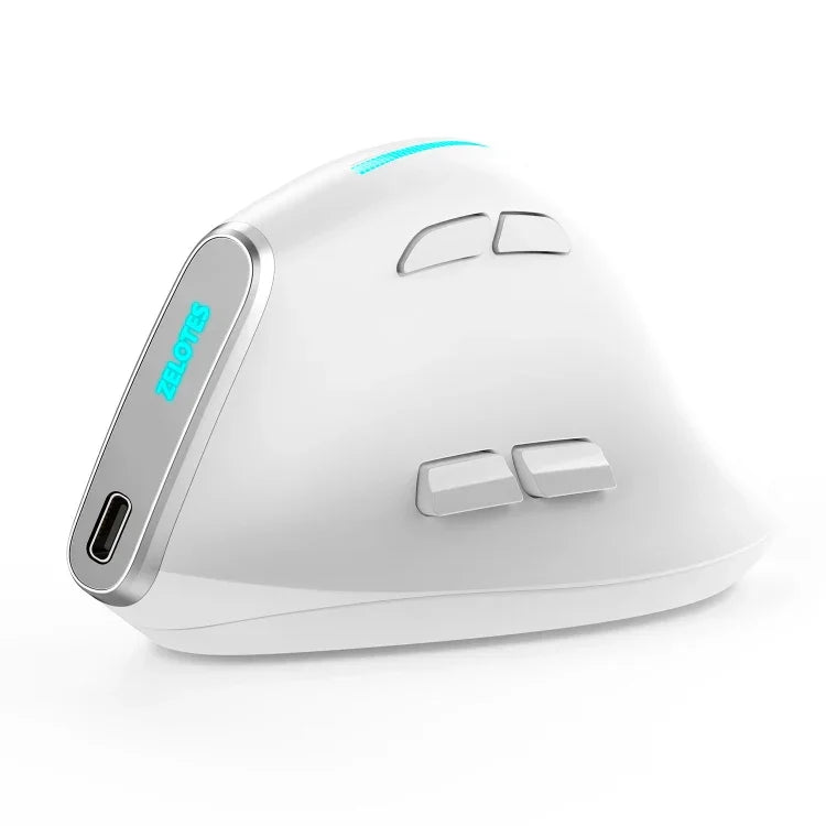 ZELOTES F36 قبضة رأسية مريحة ببرمجة 9 مفاتيح مزدوجة البلوتوث + 2.4G فأرة لاسلكية، F36 (أبيض)، F36 (أسود)