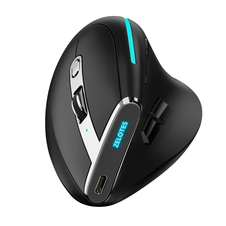 ZELOTES F36 قبضة رأسية مريحة ببرمجة 9 مفاتيح مزدوجة البلوتوث + 2.4G فأرة لاسلكية، F36 (أبيض)، F36 (أسود)