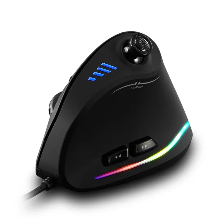ZELOTES C18 قبضة رأسية مريحة ببرمجة 11 مفتاح RGB عصا تحكم للألعاب سلكية، C18