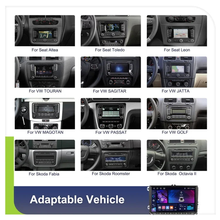 For Volkswagen 4+64G Multimedia Player Android 13 System, 7-inch, 9-inch