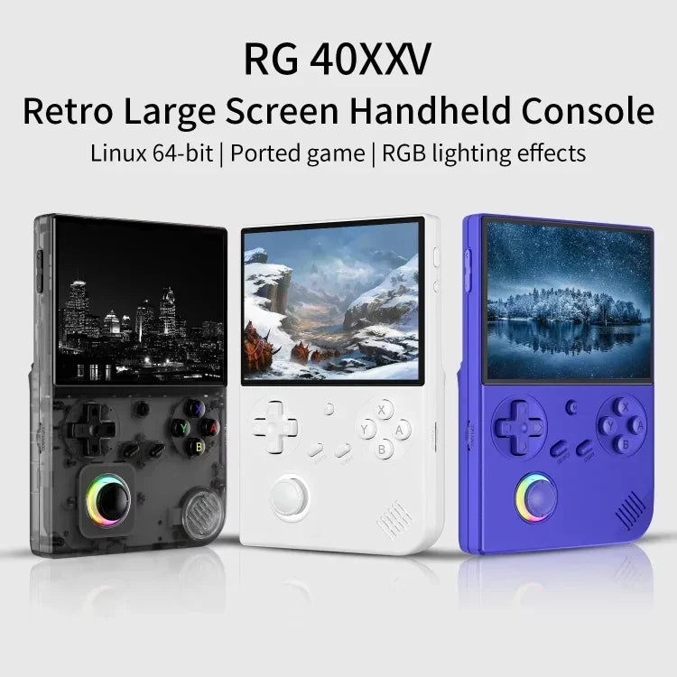 جهاز ألعاب محمول عمودي ANBERNIC RG40XXV بشاشة HD مع إضاءة محيطة، 64GB، 64GB+128GB، 64GB+256GB