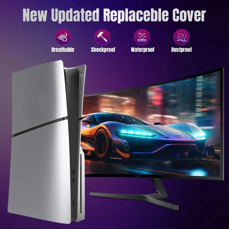 غطاء وجه بديل لجهاز PS5 Slim، غطاء واقي قابل للفصل، إصدار الأقراص أسود، الإصدار الرقمي أسود، إصدار الأقراص أبيض، الإصدار الرقمي أبيض، إصدار الأقراص رمادي، الإصدار الرقمي رمادي
