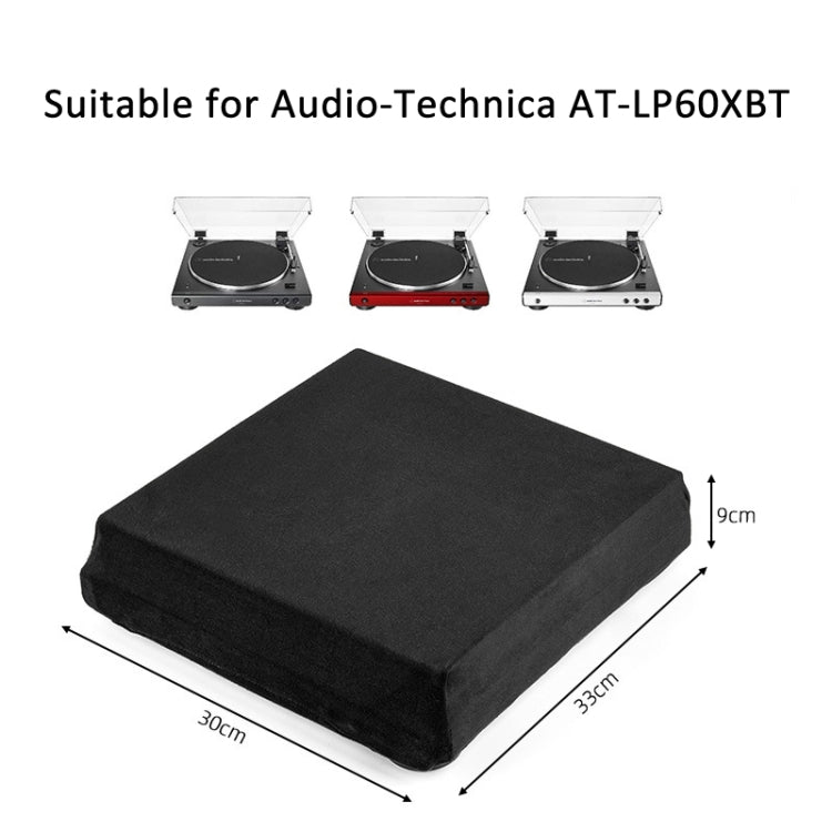 غطاء قماش فلانيل واقي من الغبار لجهاز تشغيل الأسطوانات الصوتية Audio-Technica AT-LP60XBT مع حزام مطاطي، غطاء AT-LP60XBT