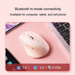 Inphic DR801 فأرة لاسلكية قابلة لإعادة الشحن بثلاثة أوضاع 2.4G+بلوتوث 5.0/4.0 USB صامتة للبنات والمكتب والمنزل والألعاب