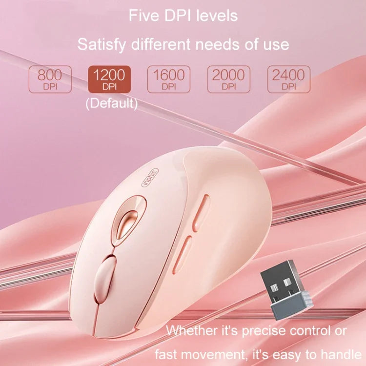 Inphic DR801 فأرة لاسلكية قابلة لإعادة الشحن بثلاثة أوضاع 2.4G+بلوتوث 5.0/4.0 USB صامتة للبنات والمكتب والمنزل والألعاب