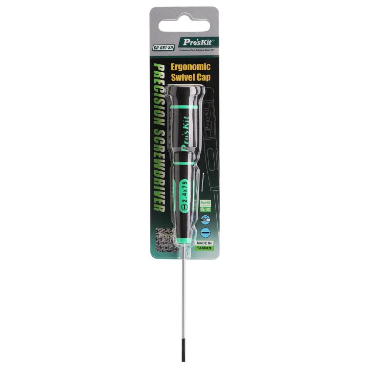 مفك براغي دقيق مسطح ProsKit SD-081-S7 (3.0 × 100 مم) لإصلاحات الإلكترونيات اليومية